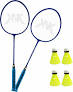 Single Shaft Badminton Racket 2 Piece With 4 Piece Plastic Shuttle
