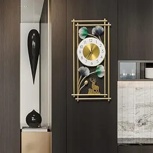 Rizik Store Handmade Multicolor Rectangular Metal Analog Wall Clock Floral Design