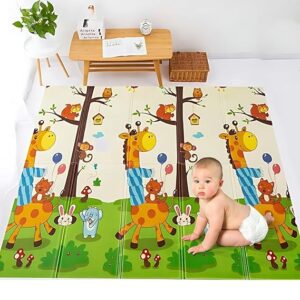 Extra Large Reversible Animal Joyride Play Mat For Babies