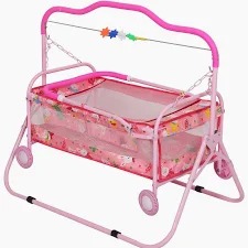 Style Steel Swing Jhula For New Born Baby Pink Colour