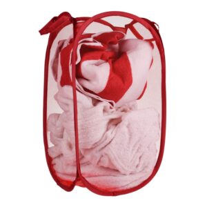 Nylon Mesh Laundry Basket Multi Colour Red Colour
