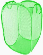 Nylon Green Colour Laundry Basket