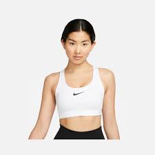 Nike Swoosh Medium Support Padded Women S Sports Bra White Colour Size M