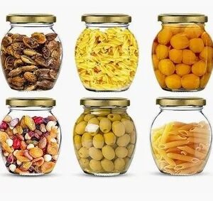 Croco Jar Matka Shape Glass Jar 400Ml Pack Of 8