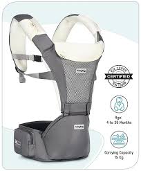 Babyhug Little Voyager Hip Seat Baby Carrier Grey Colour