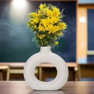 White Donut Vase Set Of 3