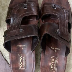 Brown Colour Men S Leather Slipper Size 8