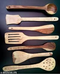 Wooden Cooking And Serving Spoon Set For Kitchen Set Of 8