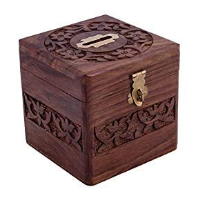 Wooden Money Bank Coin Saving Box Piggy Bank Gifts For Kids