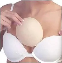 Women Cotton Bra Inserts Pad 1 Pair Beige