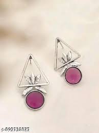 Earrings For Girls Stylish Pink Color