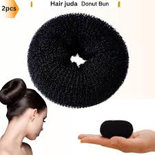 Synthetic Black Hair Donuts For Bun 1Pc