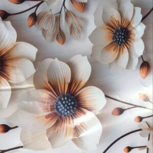 Beige Floral Printed Wallpaper For Wall 1Mtr