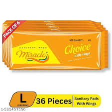 Miracle Sanitary Pads Size L 6 Pcs Pack Of 6