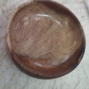 Brown Plain Wooden Round Bowl