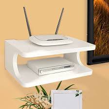 Furniture Cafe Set Top Box Stand Wifi Router Holder Wooden Wall Shelves Setup Box Stand For Home