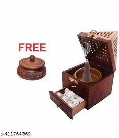 Wooden Incense Holder Pyramid Incense Box Ash Catcher Fragrance Stand Holder Agarbatti Sindoor Dani Free