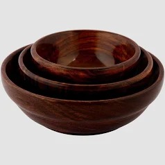 Wooden Serving Bowl Wooden Serving Bowl Set Of 3