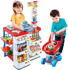 Kids 48Pcs Home Supermarket Set Pretend Play Home Supermarket Kitchen Set Toy For Girls Boys