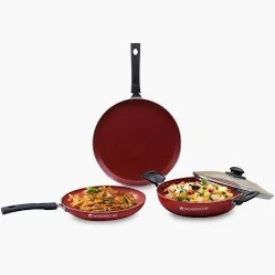 Wonderchef Valencia 4 Pcs Cookwear Set Red
