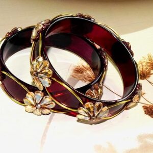 Crystal Glass Flower Kada Or Bangle