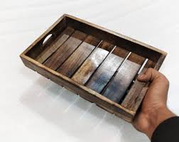Handcrafted Wooden Tray Wooden Serving Tray For Tea Coffee Snacks