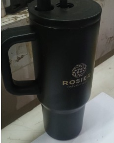 Rosier 1200Ml Stainless Steel Tumbler With Lid And Straw Hot And Cold Double Insulated Sipper Mug Black Color