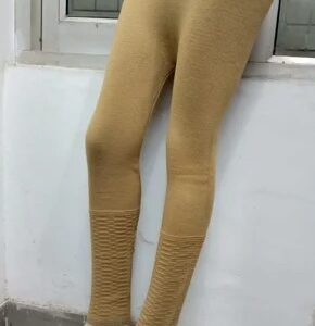 Color Cream High Waist Ladies Laggings Size M