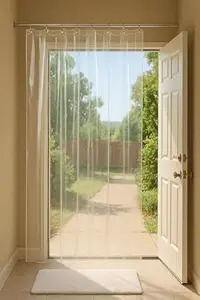 Pvc Transparent Ac Curtain Water Proof Quick Water Release Curtain 5 By 10 Feet
