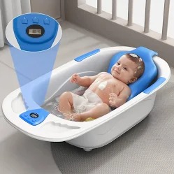 Staranddaisy Baby Bath Tub With Seat Blue And White