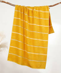My Trident Urban Comfort Bath Towel Drama Yellow 450 Gsm Size 70X140 Cm