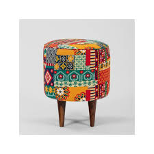 Chumbak The French Pouffe Floral Swirls Stool Multicolour