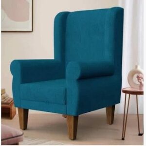 Chumbak Begum Wing Chair Mediterranian Blue