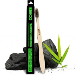 Beco Compostable Bamboo Toothbrush With Ultra Soft Charcoal Activated Bristles