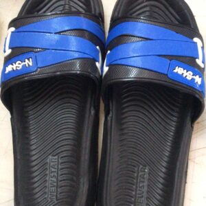 Mens Rubber Flip Flop Slipper Black Blue Size 9