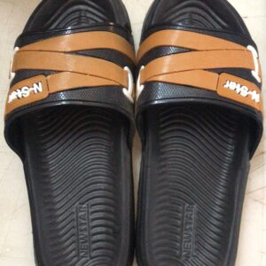 Mens Rubber Flip Flop Slipper Black Brown Size 6