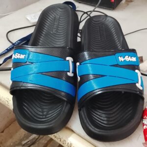 Men Black And Blue Colour Slippers Size 8