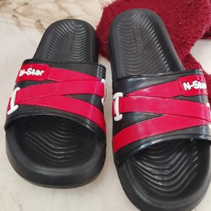 Men Black And Red Slide Slippers Size 9