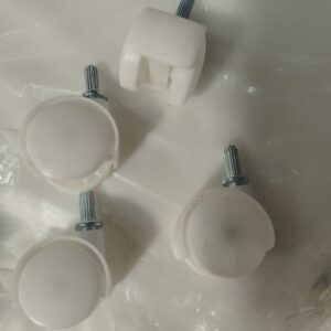 White Plastic Thread Caster Wheel 4Pcs