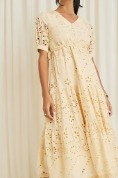 Styli Beige Color Women Long Midi Dress Size S
