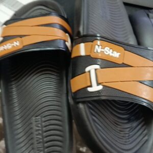 Black And Brown Colour Flip Flops For Men Size 7