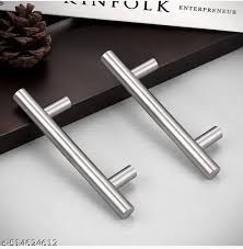 4 Inch Hole Centers Euro T Bar Cabinet Pulls Stainless Steel Kitchen Drawer Handles 2Pc