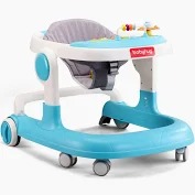 Babyhug 2 In 1 Walker With Height Adjustment Detachable Toy Bar With Lights Music Speed Control Push Walker