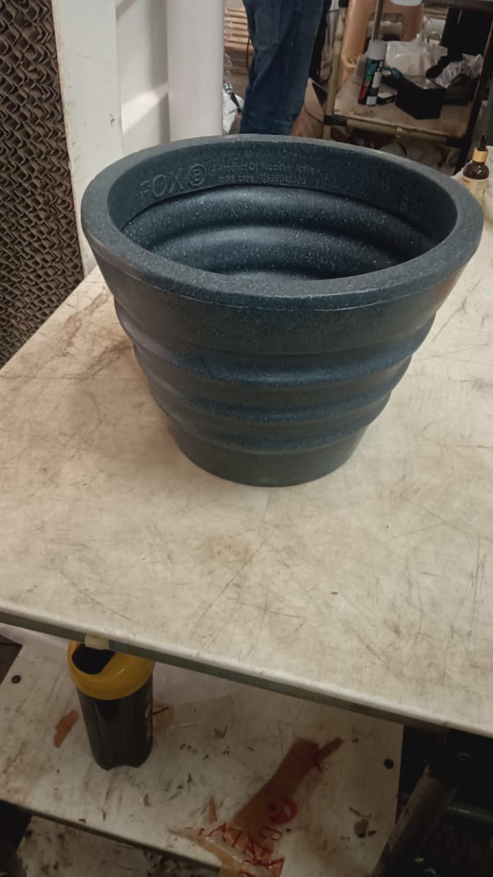 Yuccabe Italia Fox B 12 Inch Pots For Plants Highly Durable Polymers Lightweight Plant Pots Flower Pot Gamla Gray Color