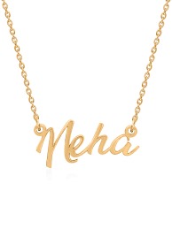 Yellow Gold Name Pendant With Chain For Women Ornate Jewels