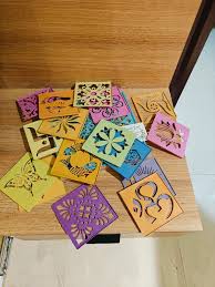 Artonezt Ready To Draw Rangoli Making Stencils Rangoli Plastic Stencils For Floor Decoration Pack Of 20