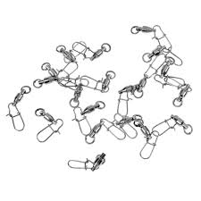 Calandis 20Pcs Stainless Steel Fishing Barrel Rolling Swivel Snap Fastlock Clips
