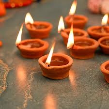Brown Clay Diya Set Of 6 For Home Decoration