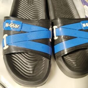 Black And Blue Color Slippers For Women Size 9