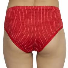 Red Color Dotted Panty For Women Size L